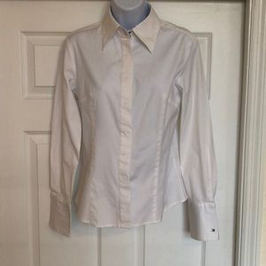 Tommy Hilfiger White Snap Front Shirt
